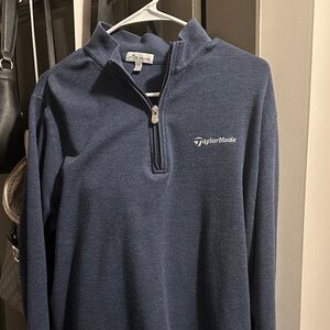 Peter Millar Men's Navy Zip-Up Sweater
